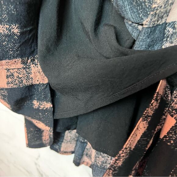 Anthropologie 11.1 Tylho Checkered Buffalo Plaid Button Front Shirt Dress XS - Picture 8 of 9